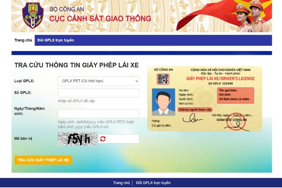 TRA CỨU THÔNG TIN GPLX BẰNG CMND ĐƠN GIẢN VÀ DỄ DÀNG THỰC HIỆN
